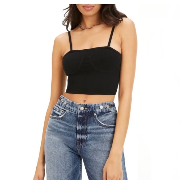 Good American Cupped Cotton Blend Tube Top - Picture 1 of 9